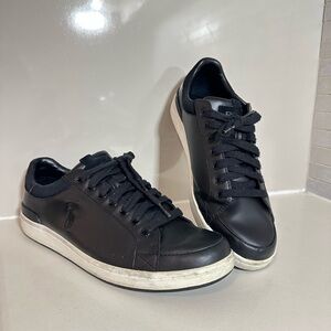 Polo by Ralph Lauren Men's Black Leather Sneakers